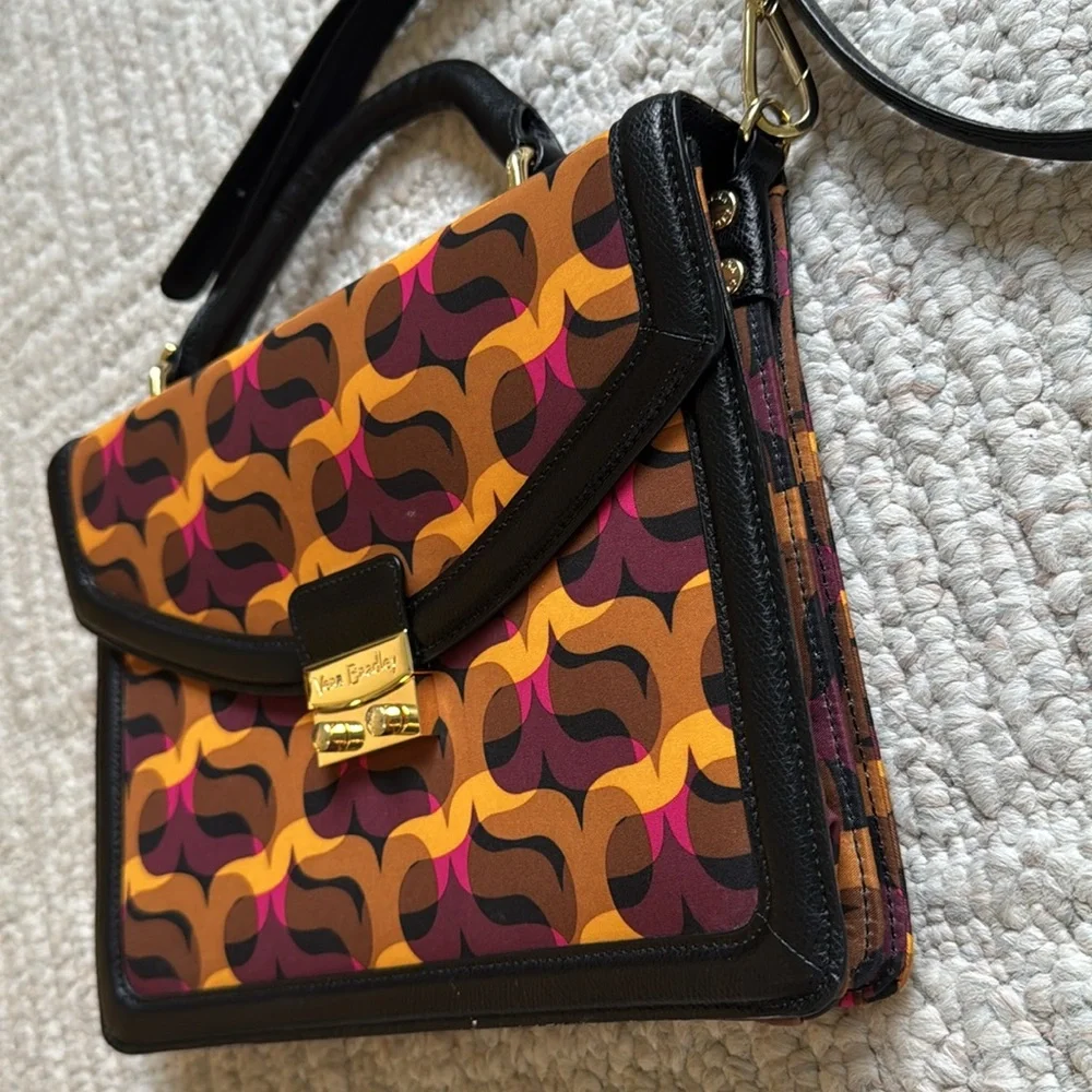 Vera Bradley Lydia structured mod print‎ satchel crossbody mini briefcase NWOT